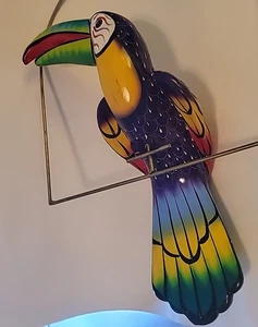 Talavera 19" Tucan Bird Hand Painted Ceramic Mexican Pottery Hanging Stand - Picture 1 of 11