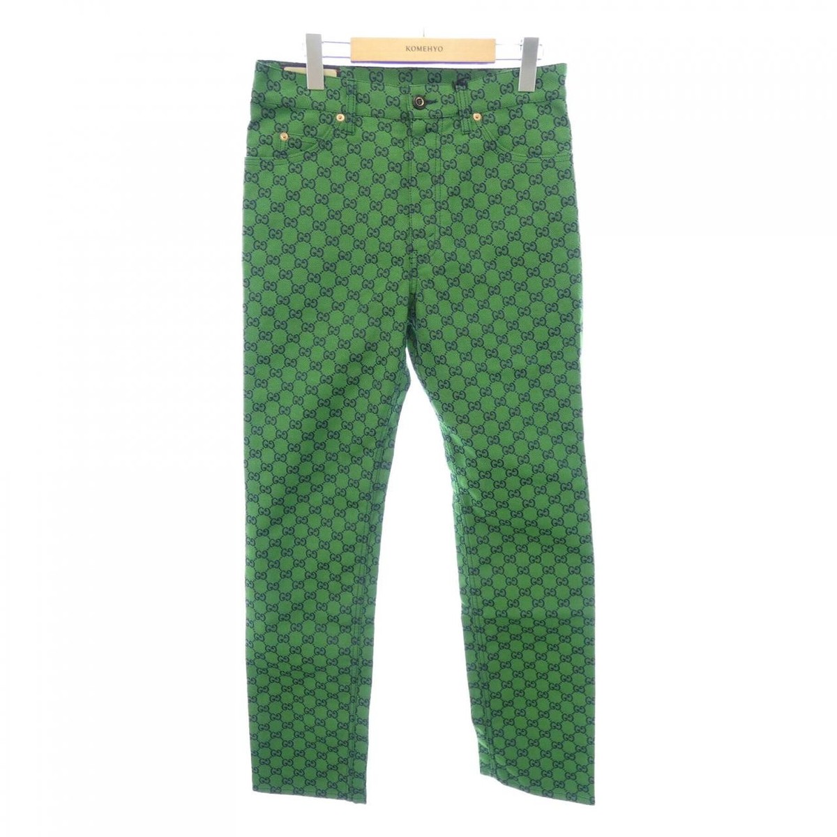 ボトムスその他 GUCCI Military green trousers in GG fabric Gucci Panelled mid-rise Cargo Trousers | Green | FARFETCH