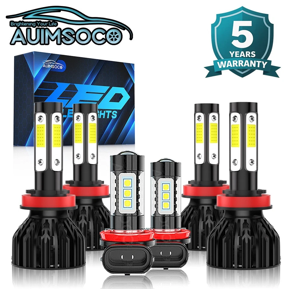 For Buick Allure 2005-2010 6Pcs LED Headlights Fog Light White Bulbs Bright Kit - Image 1 of 4