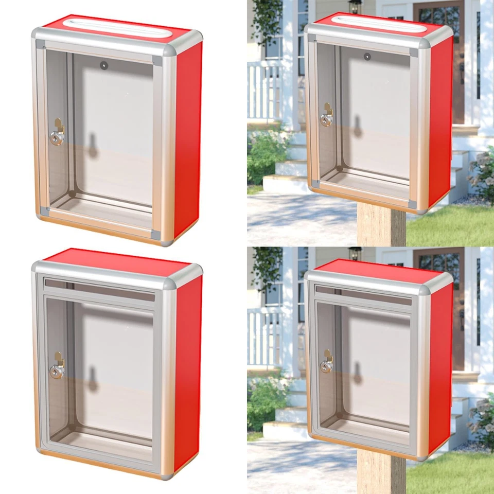 Donation Box with Lock Gift Post Card Boxes 21.5cmx11.5cmx28.5cm Fundraising - Image 1 of 1