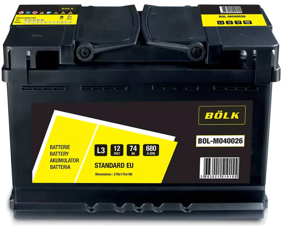 Batterie de voiture BOLK 74Ah/680A