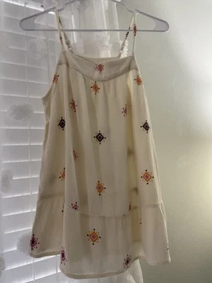 Women’s Old Navy Babydoll Tank Top Boho Blouse Tank Size Medium  - Image 1 of 4