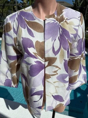 Chaqueta Blazer Alfred Dunner Púrpura Mujer Talla 8 Petite 8P NUEVA $68 Frente Abierto Foto 1 de 4