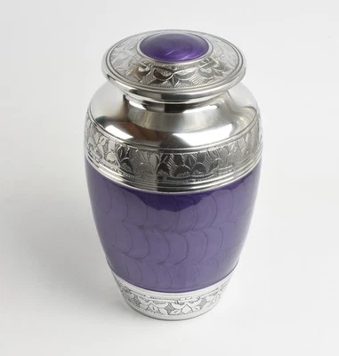 Aluminium Cremation Urn for Adult Human Ashes – Engraved Funeral Memorial Urn - Image 1 of 3