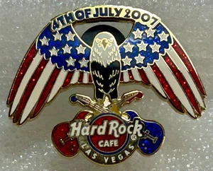 Hard Rock Cafe Las Vegas Pin 2007 4th of July Bald Eagle LE 300 Glitter Enamel - Picture 1 of 5