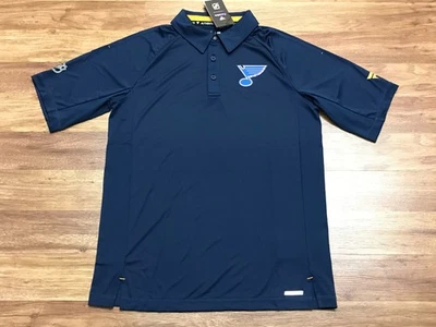 MENS M - NEW Fanatics NHL St. Louis Blues Hockey Authentic Pro Polo Shirt Navy - Image 1 of 4