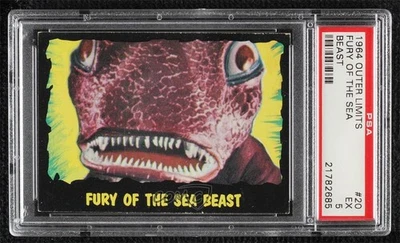 1964 Topps Bubbles Outer Limits Printed in USA Fury Of The Sea Beast PSA 5 5f2 - Image 1 of 3