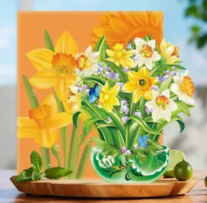 POPUP - Biglietto Auguri 3D Fiore Confezione da 12" con Busta e Biglietto Vuoto - Foto 1 di 3
