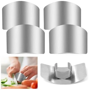 4 Pcs Stainless Steel Finger Guards for Cutting Food Chopping Protector - Picture 1 of 7