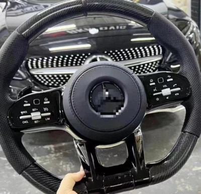 Real Carbon Fiber Steering Wheel For Mercedes-Benz AMG CL63 S63 G63 E63 C63 GT Foto 1 de 4