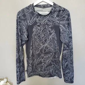 Jordan Training Compression Shirt Boys Size XL Black White Street Art Grafitti - Picture 1 of 13