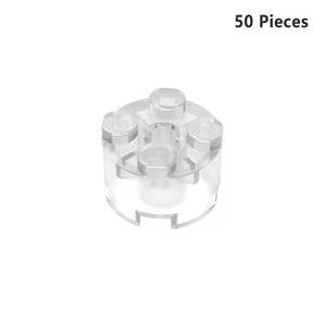 Part 3941 6143 6116 39223 Brick Round 2 x 2 with Axle Hole Transparent 50 PCS - Picture 1 of 12