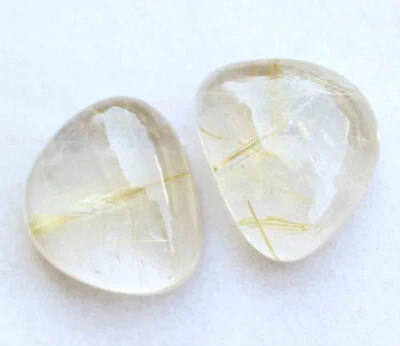 Natural Golden Rutilated Quartz Fancy shape cabochon flat back 14*17 Mm 27.40CT - Image 1 of 4