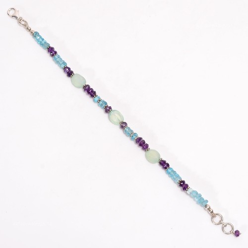 VALENTINO Regalo anniversario per lei bracciale perle calcedonio acqua naturale argento 925