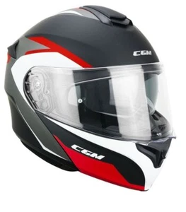 CASCO MOTO MODULARE CGM 508G 568G BERLINO BRESDA NERO ROSSO OPACO - Foto 1 di 5