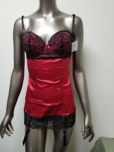 New Fredericks Of Hollywood 2pc red Lace Lingerie teddy With Panty. Retail 48.50