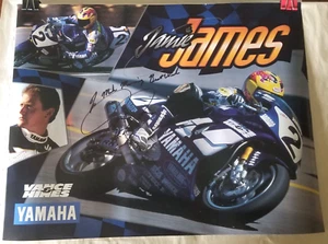VINTAGE motorcycle POSTER signed Jaime James - Vance & Hines 17"x22" - Yamaha - Picture 1 of 4