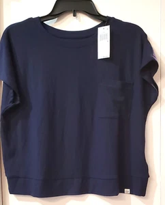 Top de pijama acanalado de manga corta Gap GapBody para mujer - Uniforme azul marino talla mediana #2 - Imagen 1 de 5