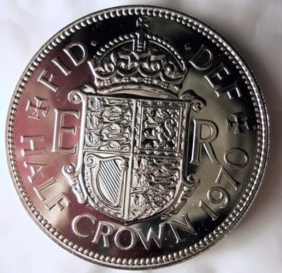 Gran Bretaña 1970 media corona - prueba - envío gratuito - Britain Bin PR Foto 1 de 2