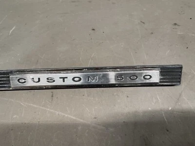 1967 Ford Custom 500 Galaxie Dash Glove Box Lid Door Emblem Molding OE Trim OEM - Image 1 of 4
