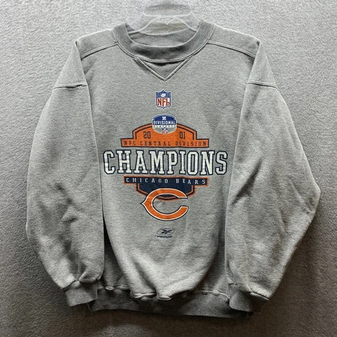 Vintage Chicago Bears Sweatshirt Adult Large Gray Sweater 2001 NFL Football Mens Cover