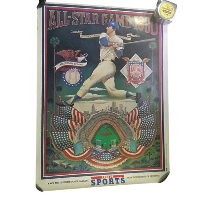 All-Star Game Poster Los Angeles Dodgers Official MLB 18x24 Inside Sports 1980 - Image 1 of 4