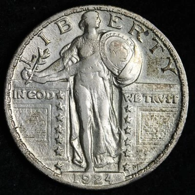 1924 Standing LibertY Silver Quarter AU E262 GFR - Image 1 of 2