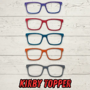 3D PRINTED KIRBY Pair Eyewear Compatible Blank Toppers W/ MAGNETS INSTALLED - Picture 1 of 9