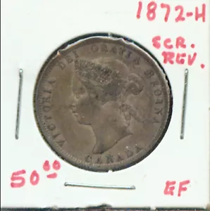 CANADA 1872 25 CENTS EF (G680) .925 SILVER - Picture 1 of 2