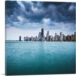 ARTCANVAS Chicago Skyline Lake Michigan Canvas Art Print - Picture 1 of 11