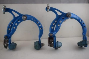 Lee Chi 1001 brake caliper set Οld school bmx cyan aluminium drilled 1980s Nos - Picture 1 of 10