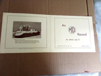 "BROCHURE - 1940S*MG""AN MG RECORD"" ADVERTISING /BROCHURE(FACTORY ISSUED - Image 1 of 2