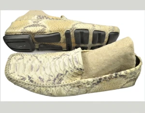 Dino Bigioni Womens Shoes 39/8.5 Flat Snake Leather Driving Moccasins Italy - Foto 1 di 12