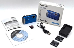 Cámara digital Panasonic LUMIX DMC-TS30 impermeable 16,1 MP 4x zoom (azul) - paquete - Imagen 1 de 14