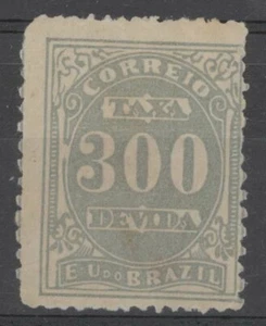 Brazil 1893/1906 Taxa Devida Postage Due 300 réis MNG. RHMX-23A. Michel P-23 - Picture 1 of 2