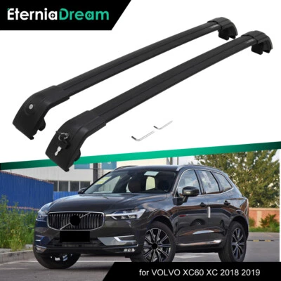 Cross Bars Fit for Volvo XC60 2018-2023 Baggage Crossbar Roof Rail Rack US Stock - Изображение 1 из 4