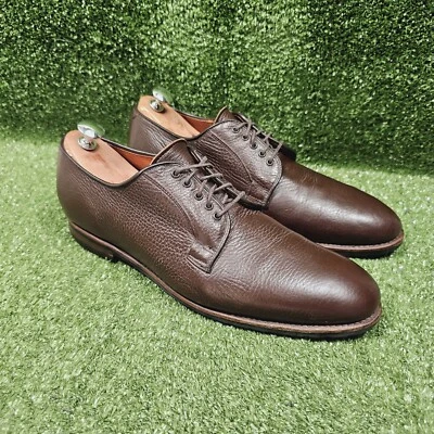 Zapatos Derby Brooks Brothers Marrón Grano Guijarro Cuero Puntera Lisa Bluchers 11 Foto 1 de 4