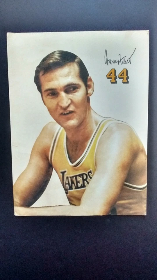 Early 1970 s Jerry West Los Angeles Lakers Poster 9  x 12   Fair-Good Condition - Image 1 of 1