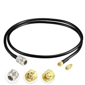 N Female to RP-SMA SMA Male Pure Copper Low Loss Coaxial Cable 1m for 4G WiFi - Picture 1 of 10