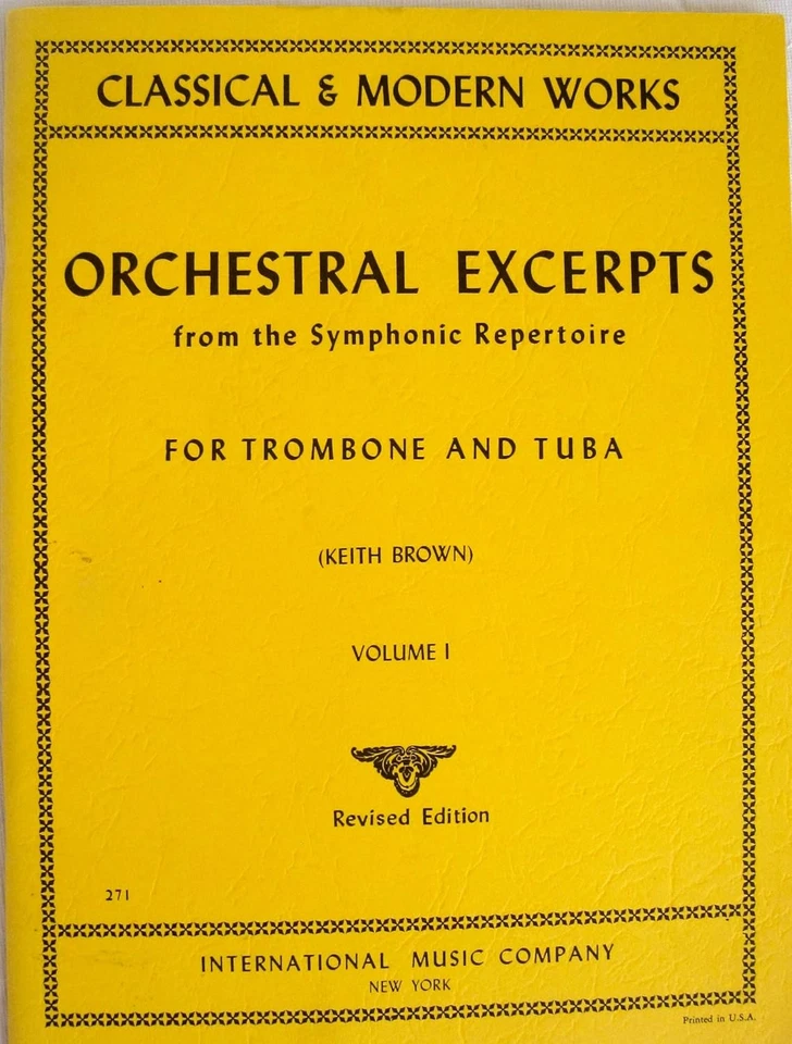 Orchestral Excerpts for Repertoire for Trombone and Tuba, Volume I (IMC#271) - Image 1 of 1