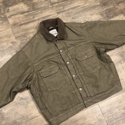 Chaqueta de camionero Sherpa tipo II de gran tamaño hecha y hecha a mano por Levis para hombre talla XL, grande E Foto 1 de 4