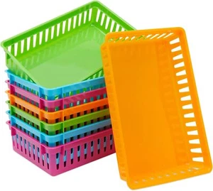 8 Pack Colorful Storage Bins for Classroom - Small Plastic Baskets for Organizin - Picture 1 of 3