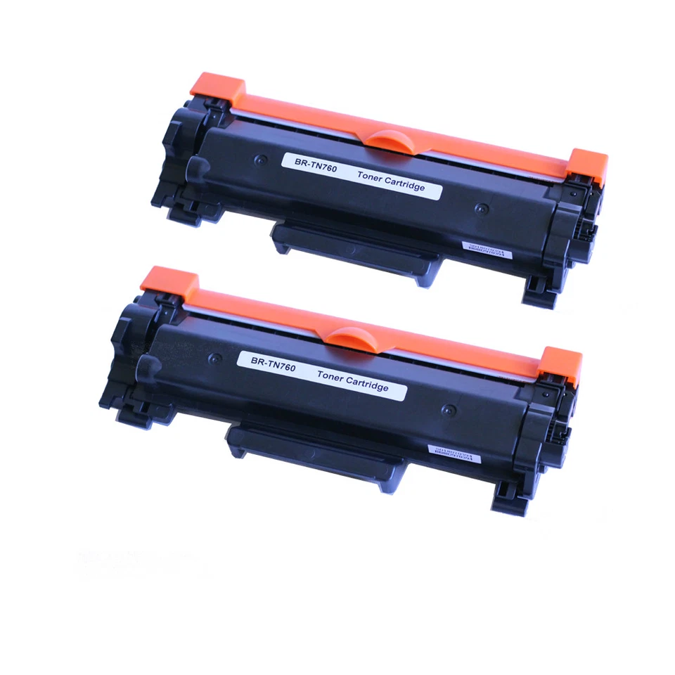 2 Packs TN760 Toner with chip For Brother DCP-L2550DW HL-L2350DW HL-L2370DW - Image 1 of 1