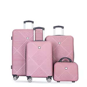 4 PCS Hardshell Luggage Set 20" 24" 28" Spinner Suitcase TSA 14" Cosmetic Case - Picture 1 of 24