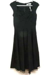 Vestido para mujer Muxxn negro talla US 10 delantal estilo novia escote manga gorra - Imagen 1 de 4