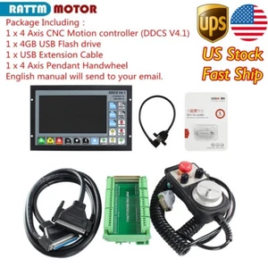 【US】4 Axis CNC Offline Motion Controller DDCS V4.1 Kit+MPG Handwheel With E-Stop - Picture 1 of 7