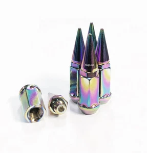 20x NEO CHROME SPIKE LUG NUTS 12X1.25 FOR INFINITI G37 G35 Q50 Q60 Q70 FX35 GTR - Picture 1 of 3
