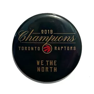 NBA Basketball Toronto Raptors 2019 Champions Button Pin We The North Black Red - Foto 1 di 4