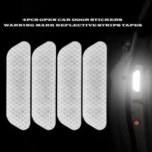 4pcs Reflective Strip Tape Warning Safety Mark Car Door Decal Sticker Accessory - Picture 1 of 13