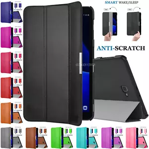 LEATHER Flip Smart Magnetic Case For Tablet Samsung Galaxy A6 10.1" SM-T580/T585 - Picture 1 of 17